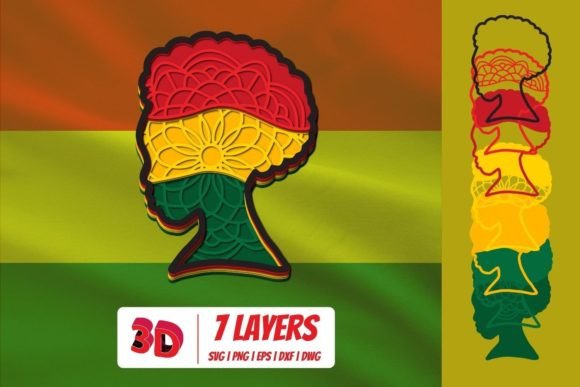 3D Black Woman SVG: Bold Shapes for 3D SVG Crafts