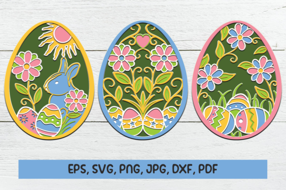 3D Layered Easter Egg Mandala SVG for Crafts & Graphics