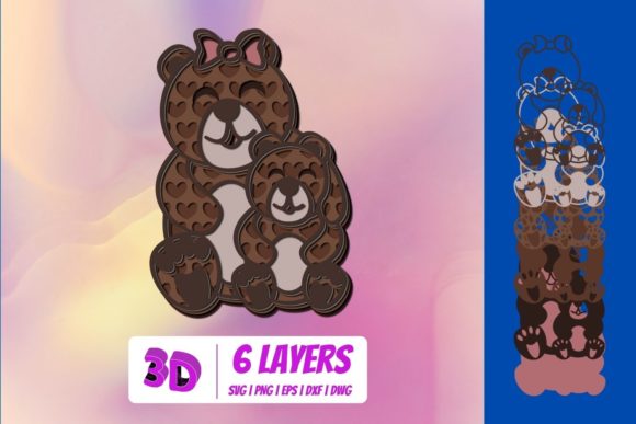 3D Mothers Day Bear SVG: Perfect 3D SVG Shapes