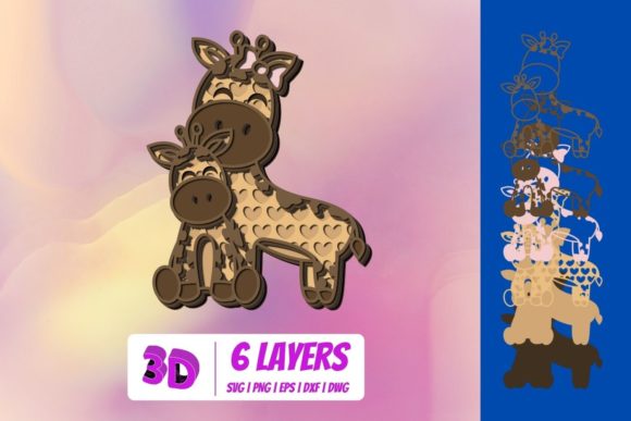 3D Mothers Day Giraffe SVG: A Versatile 3D SVG for Shapes