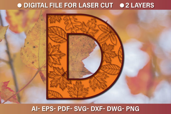 3D Paper Cut SVG D for Crafts and Graphics