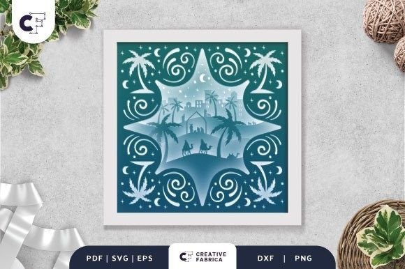 3D SVG Christmas Nativity for Blog Headers