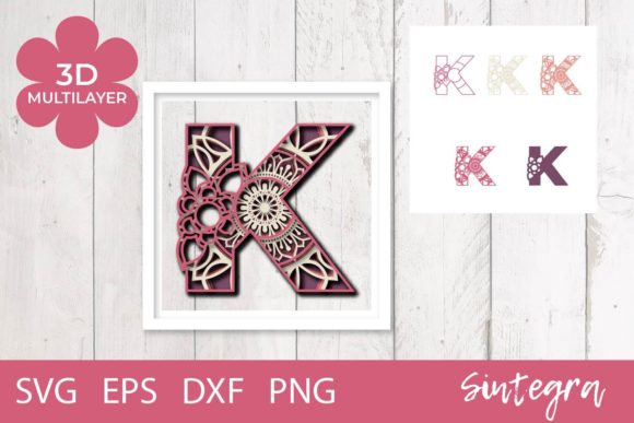 3D SVG Shapes: Reviewing the Floral Letter K Mandala