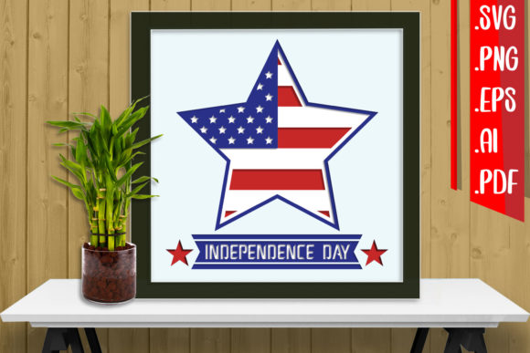 4th of July Layered Papercut 4: A 3D SVG Review for Shadow Boxes
