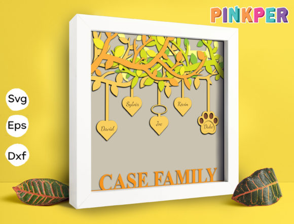 Custom Name Family Tree Light Box: 3D SVG for Shadow Boxes