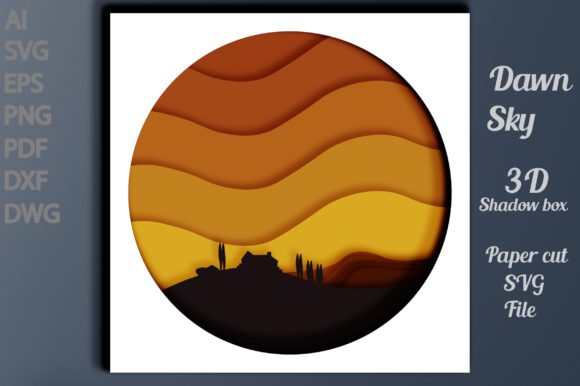 Dawn Sky SVG for Laser Cutting & Shadow Boxes