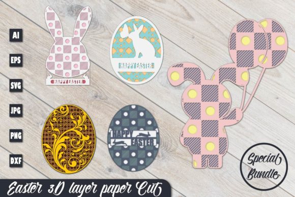 Easter 3D Layer Paper Cut: A Versatile 3D SVG for Shapes