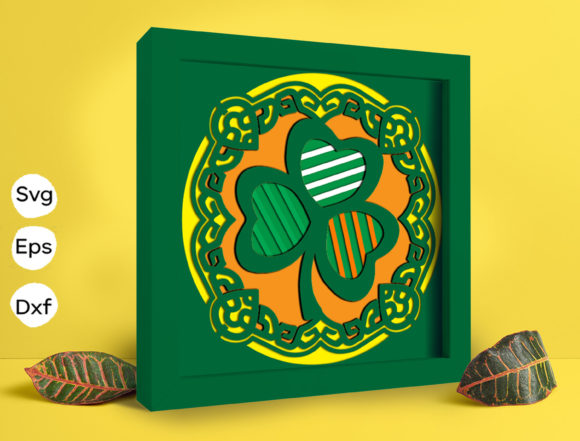 Fingerprint Clover Papercut Light Box: 3D SVG for Shadow Boxes
