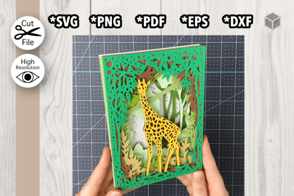 Giraffe Forest 3D SVG for Stunning Shadow Boxes