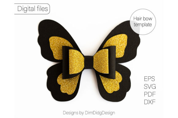 Hair Bow Svg Butterfly Hair Bow Template: 3D SVG Objects