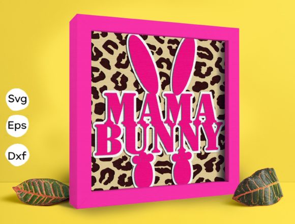 Mama Bunny Papercut Light Box: 3D SVG for Shadow Boxes