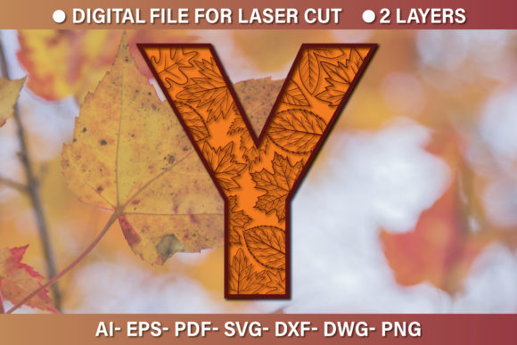Multilayer 3d Alphabet Paper Cut SVG Y for Crafts and Graphics
