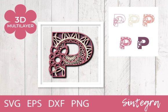 Review: 3D Floral Letter P Mandala Layer SVG for Embroidery