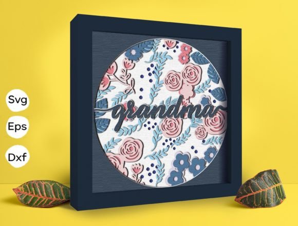 Rose Grandma 3D SVG for Shadow Boxes & Web