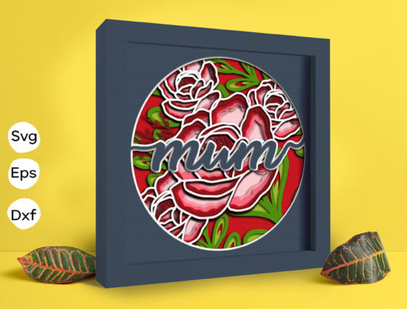 Rose Mum Papercut Light Box: 3D SVG for Shadow Boxes