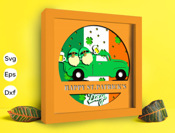 St. Patrick's Day Papercut Light Box: 3D SVG for Shadow Boxes