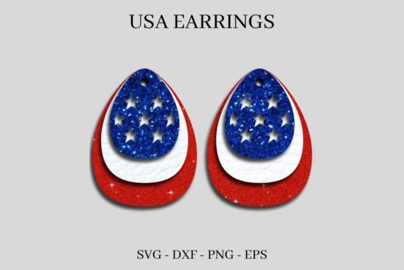 United States Earrings SVG: A 3D Independence Day Asset